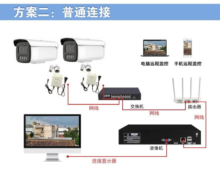 Hikvision 4MP POE ağ kamerası çift ışık tam renkli gece görüş