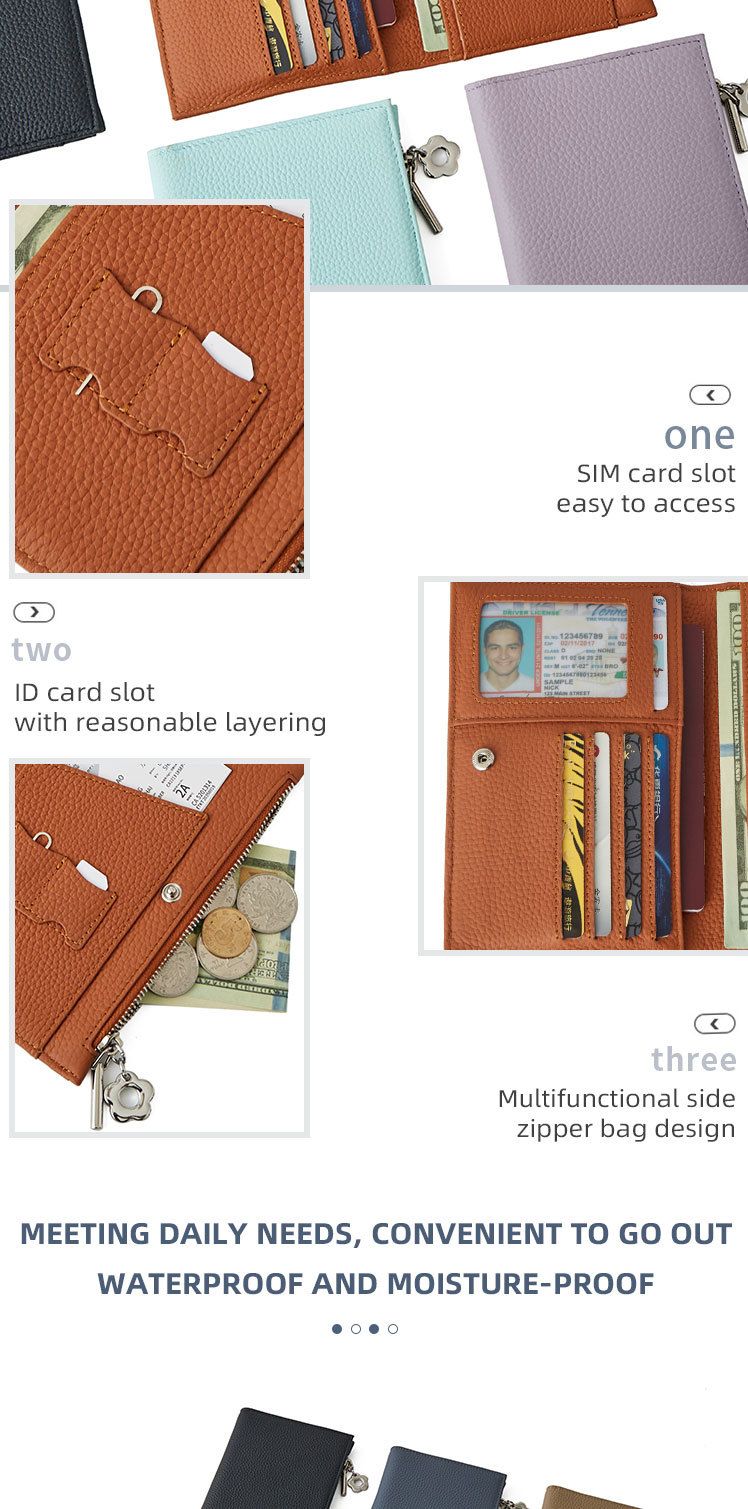 Genuine leather passport holder and wallet, multifunctional