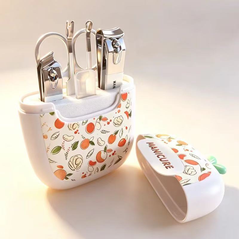 Stainless steel nail clipper set, 6-piece portable