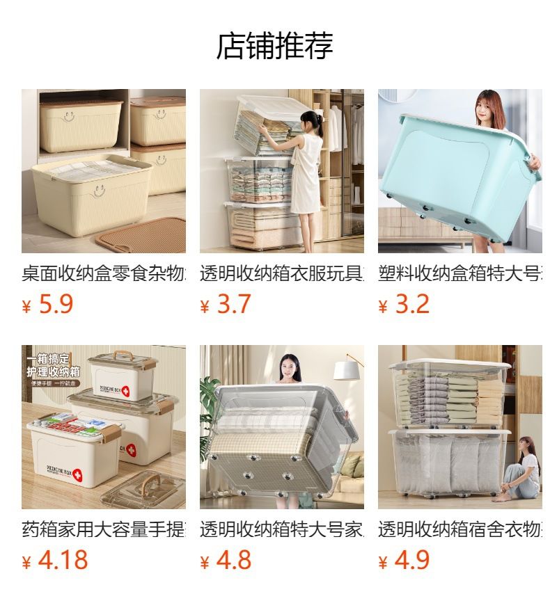 Extra Large Plastic Storage Box with Lid, High Capacity