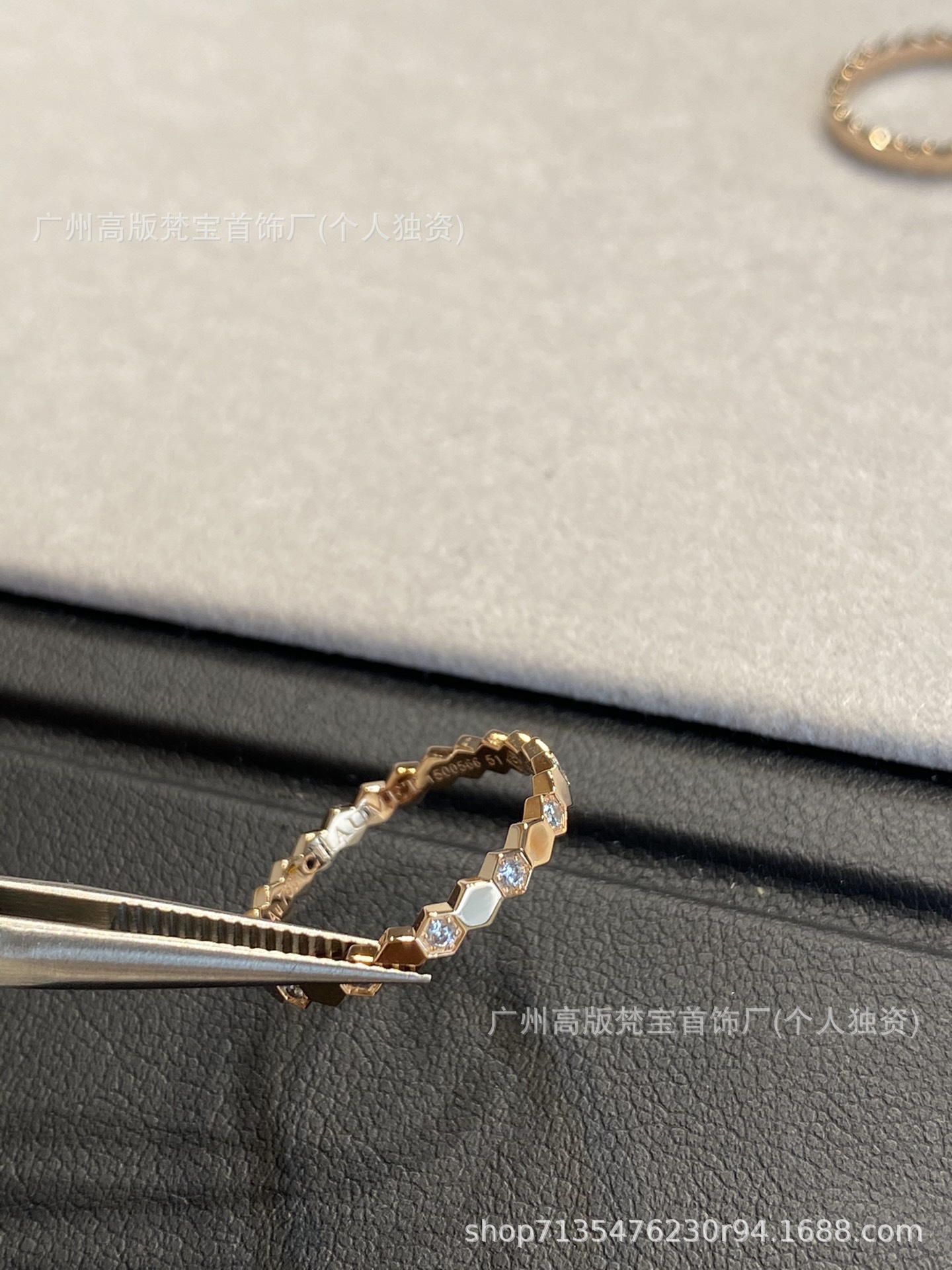 925 silver honeycomb ring for women, CNC machined, 18k gold plated