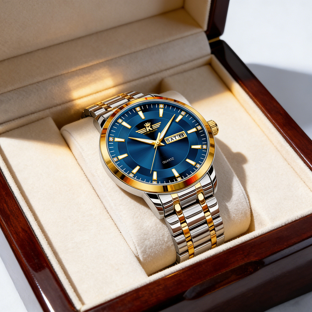 Men's Automatic Dual Calendar Watch Waterproof Luminous