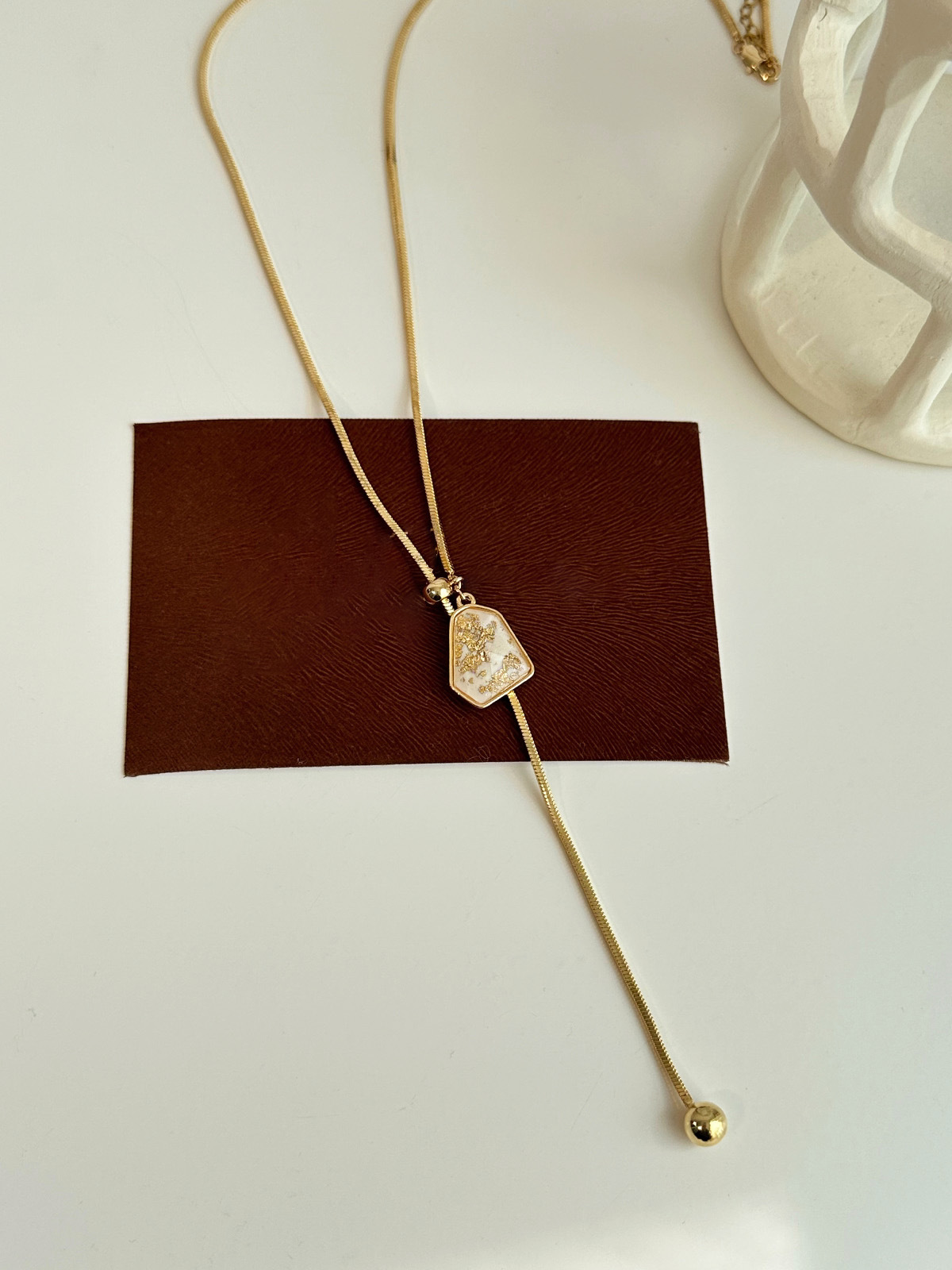 Gold Plated Geometric Adjustable Necklace