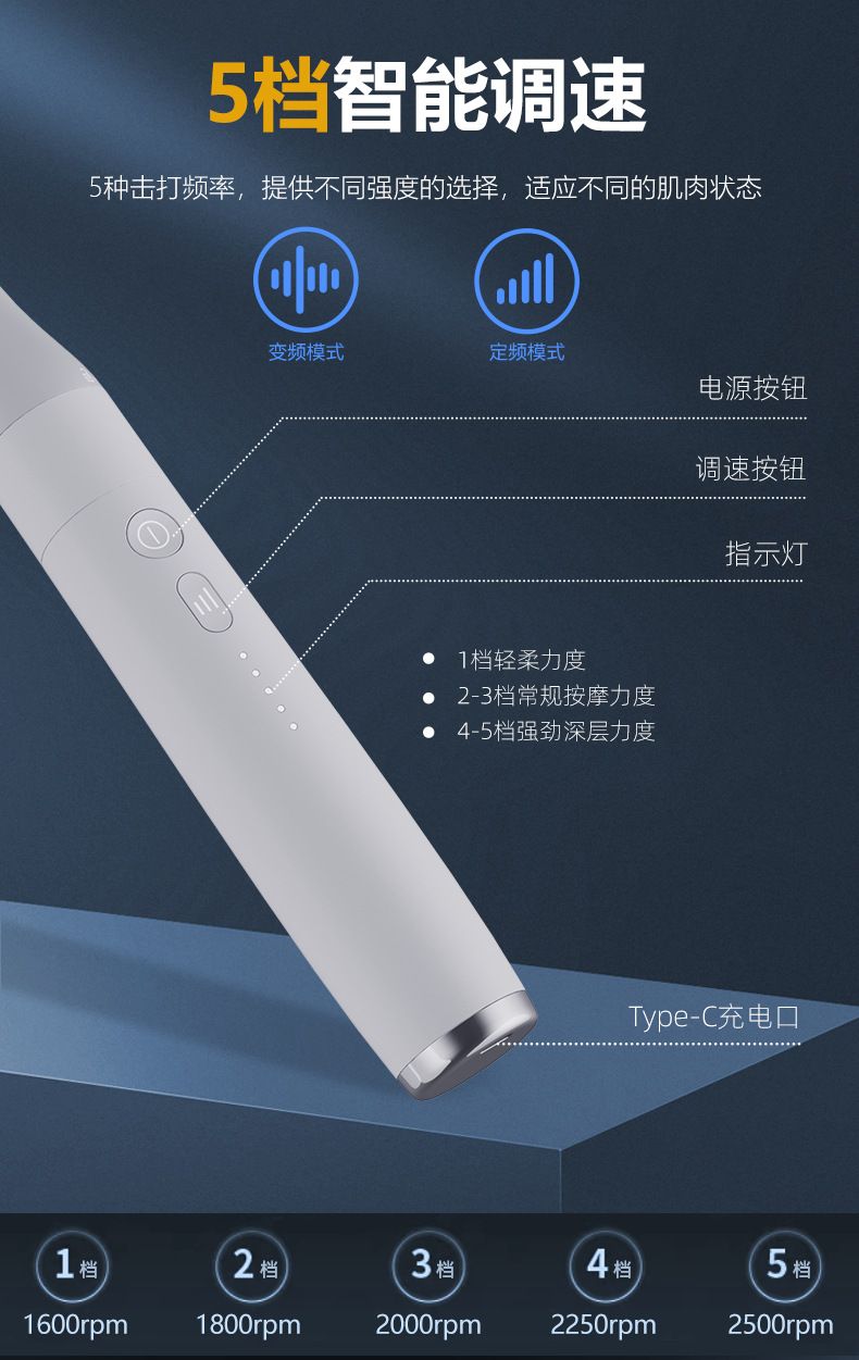Dual head massage gun, long handle, brushless motor