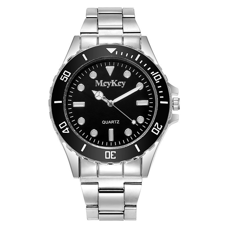 Men's quartz watch, steel strap, water-resistant business style