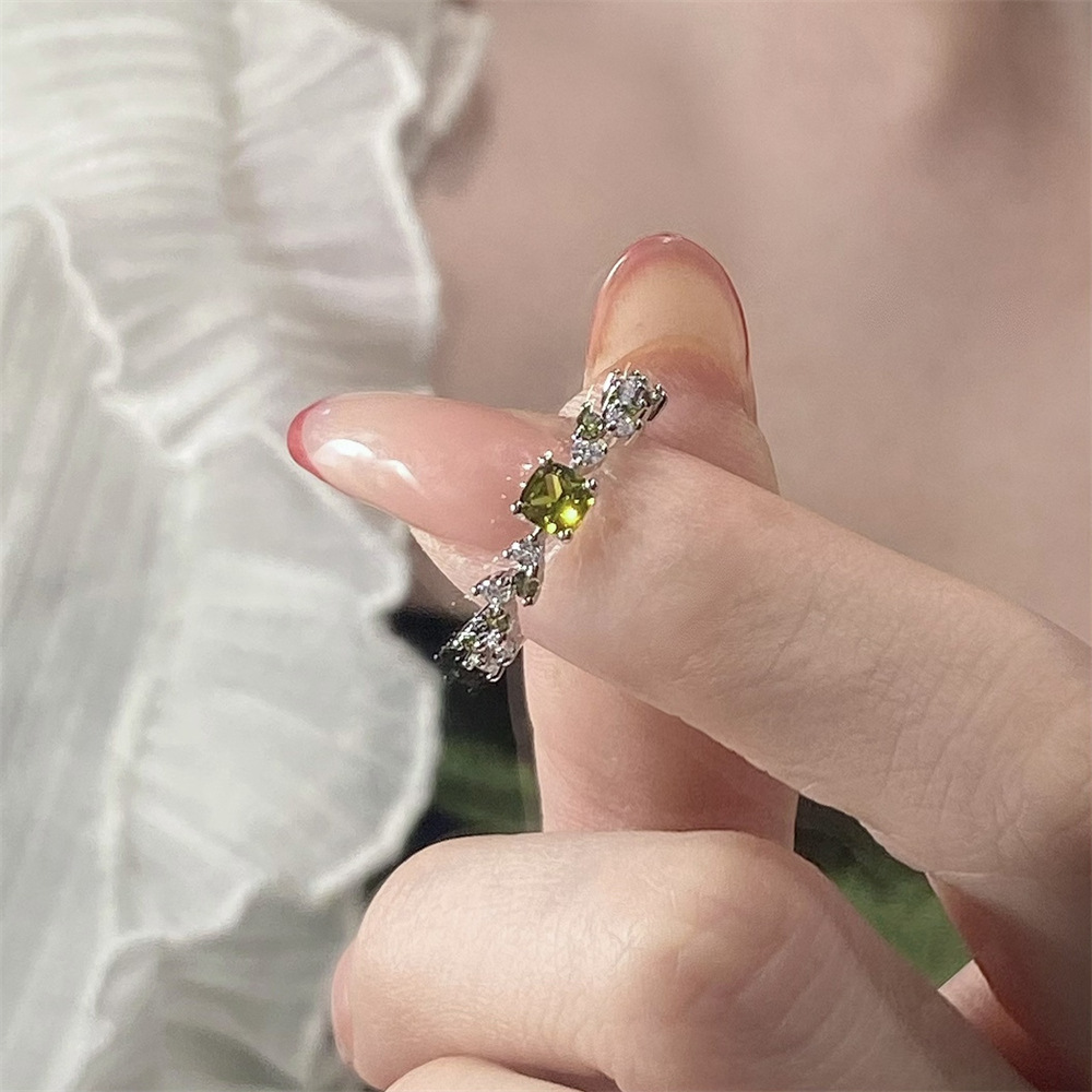 S925-Silber-Zirkon-Ring, japanischer Stil, offener Ring
