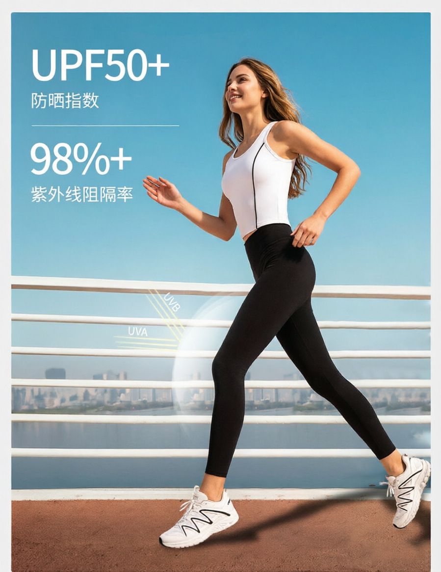 Seamless yoga pants women's high-waist hip-lift UV protection