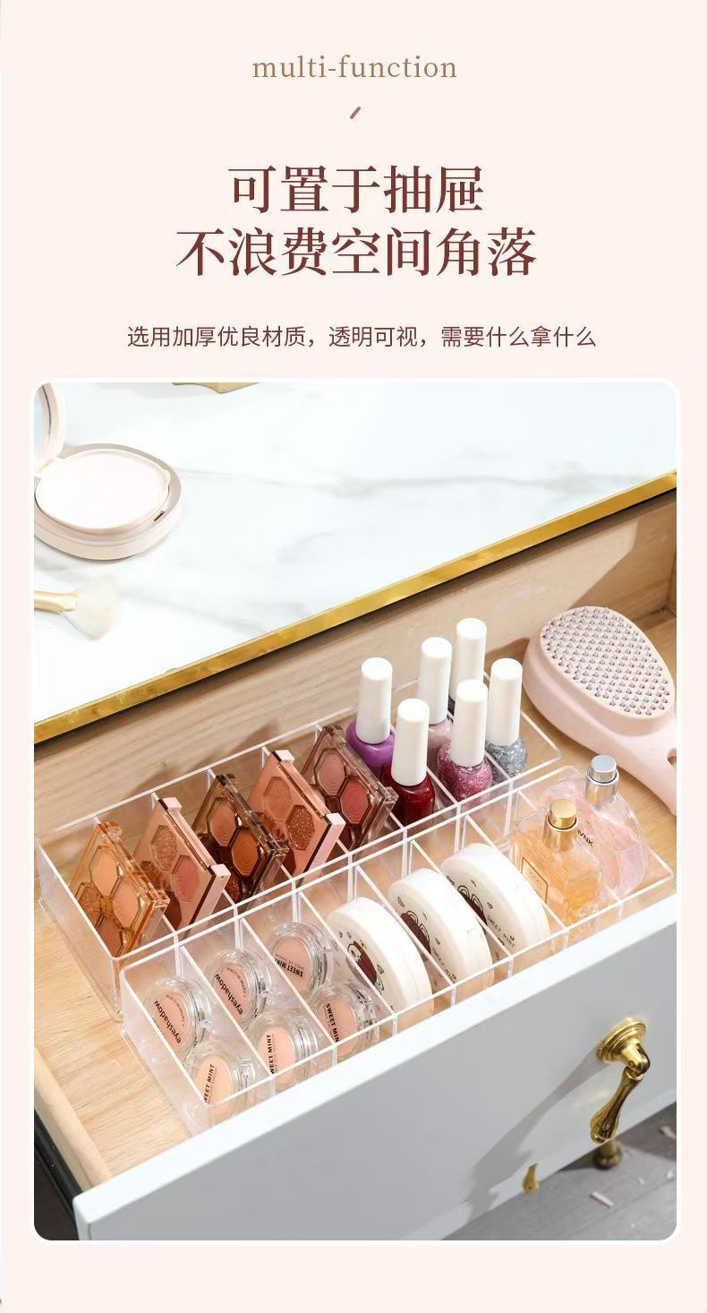 Transparente Aufbewahrungsbox, acht Fächer, Kosmetik-Organizer