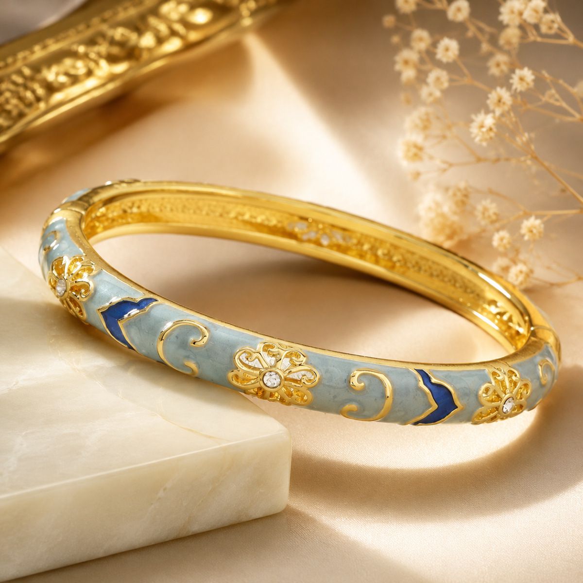 Emaye işi saray bilezik, cloisonné bayan takı