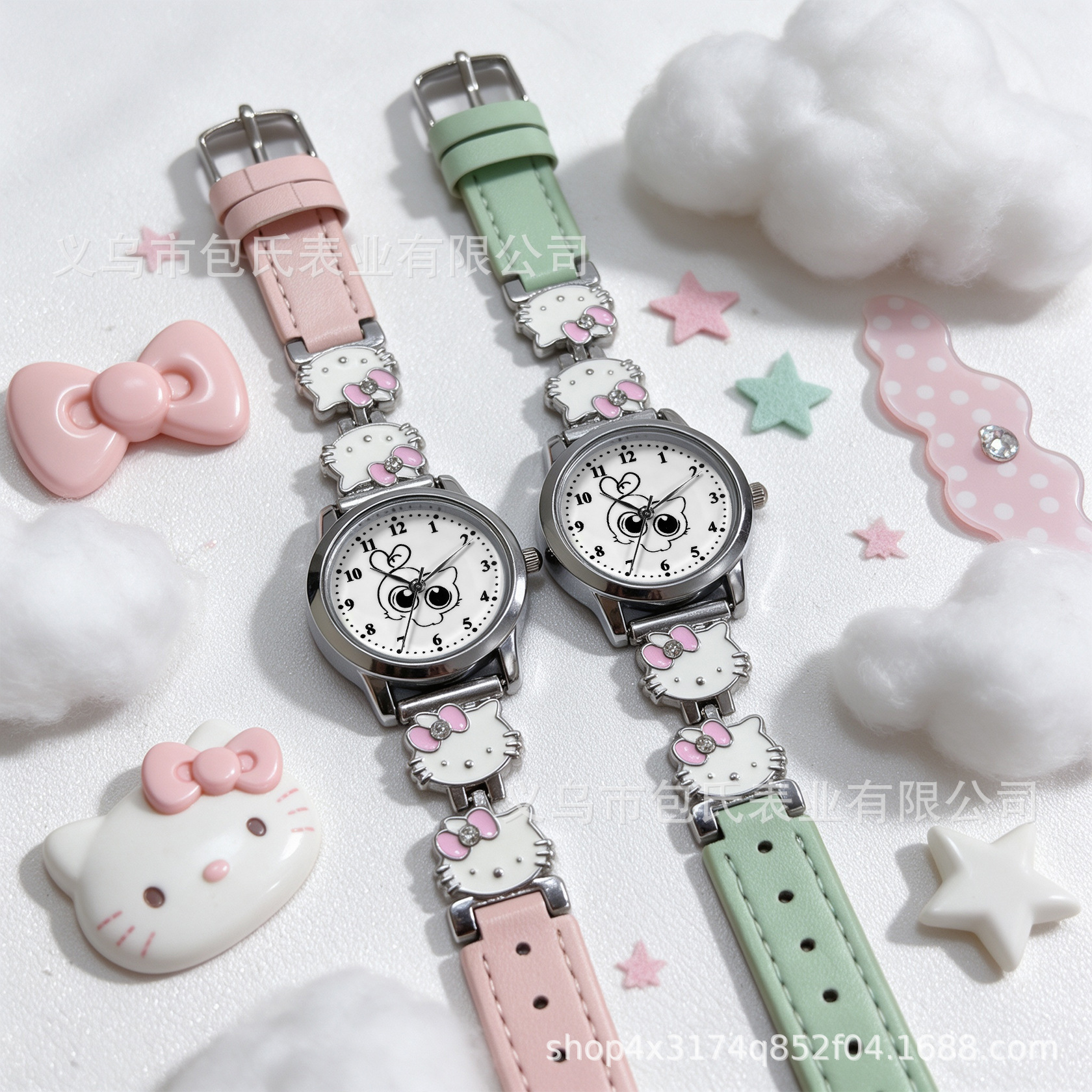 Damenuhr, Katzen-Armband-Design, Quarz, niedlich