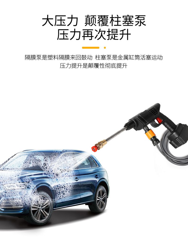 Cordless high pressure car washer lithium battery