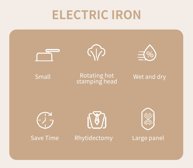 Portable steam iron, handheld, household, compact