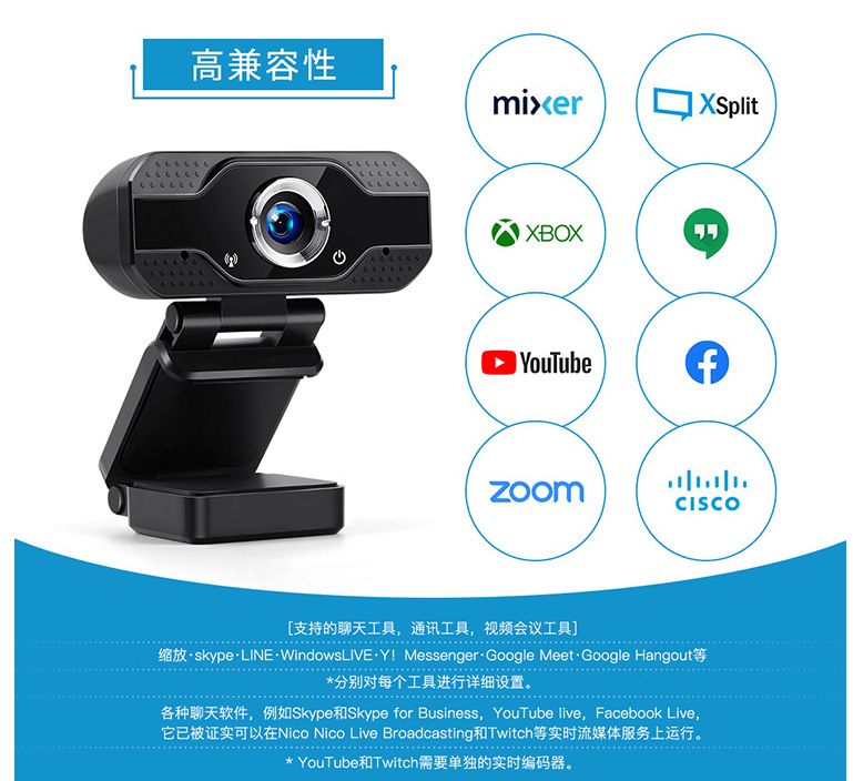 Sınır ötesi popüler bilgisayar kamerası 1080P yüksek çözünürlüklü ağ kamerası 720 canlı çevrimiçi sınıf wabcam dahili işareti