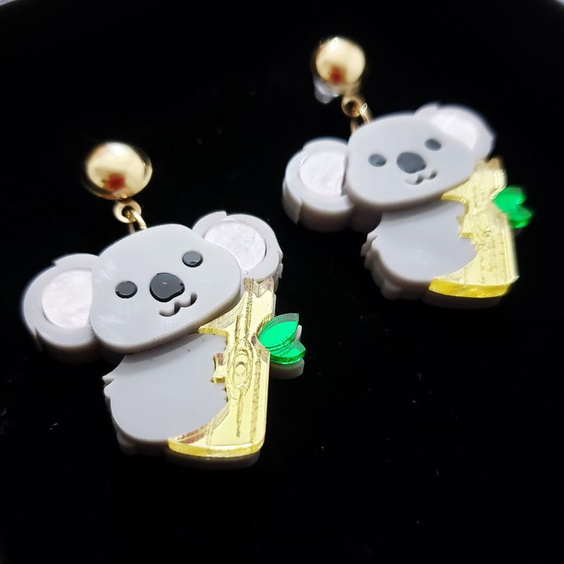 Acryl-Koala-Ohrringe, Tierfigur, modischer Damenschmuck