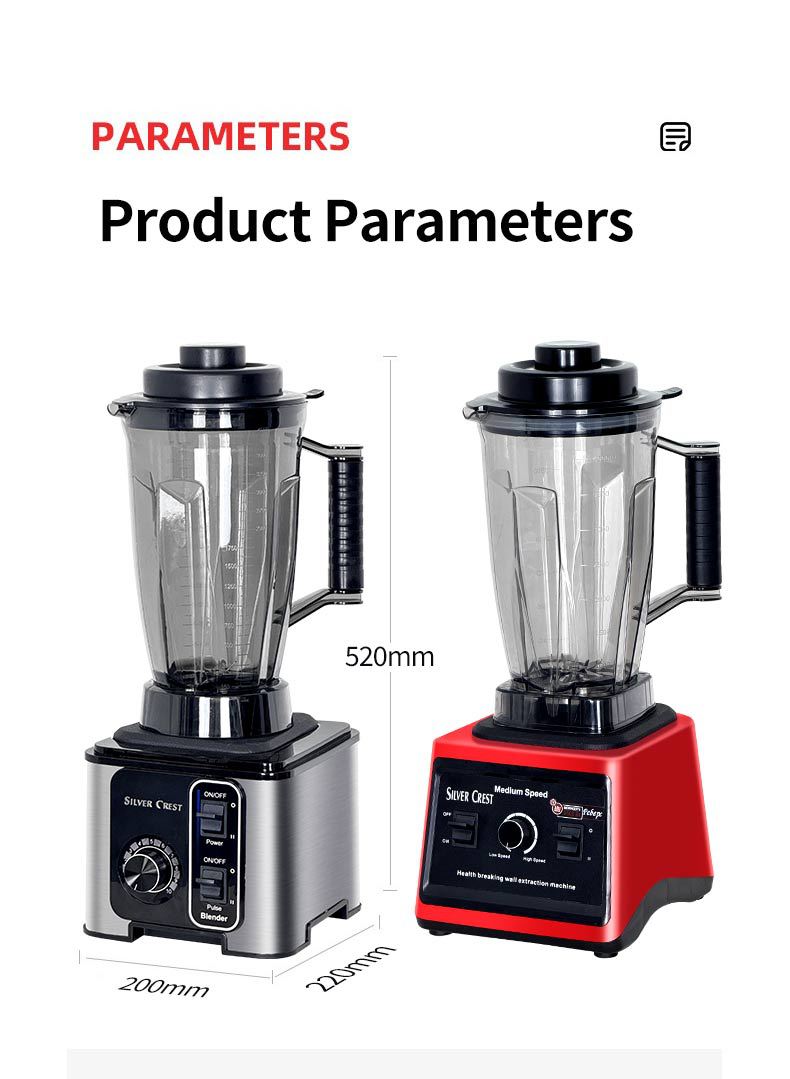 Paslanmaz Çelik Blender, 3/6/8 Fonksiyonlu Mutfak Robotu
