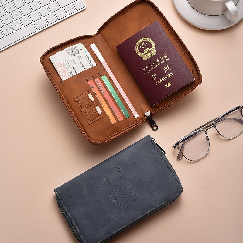 Zippered Passport Holder, Travel Document Organizer