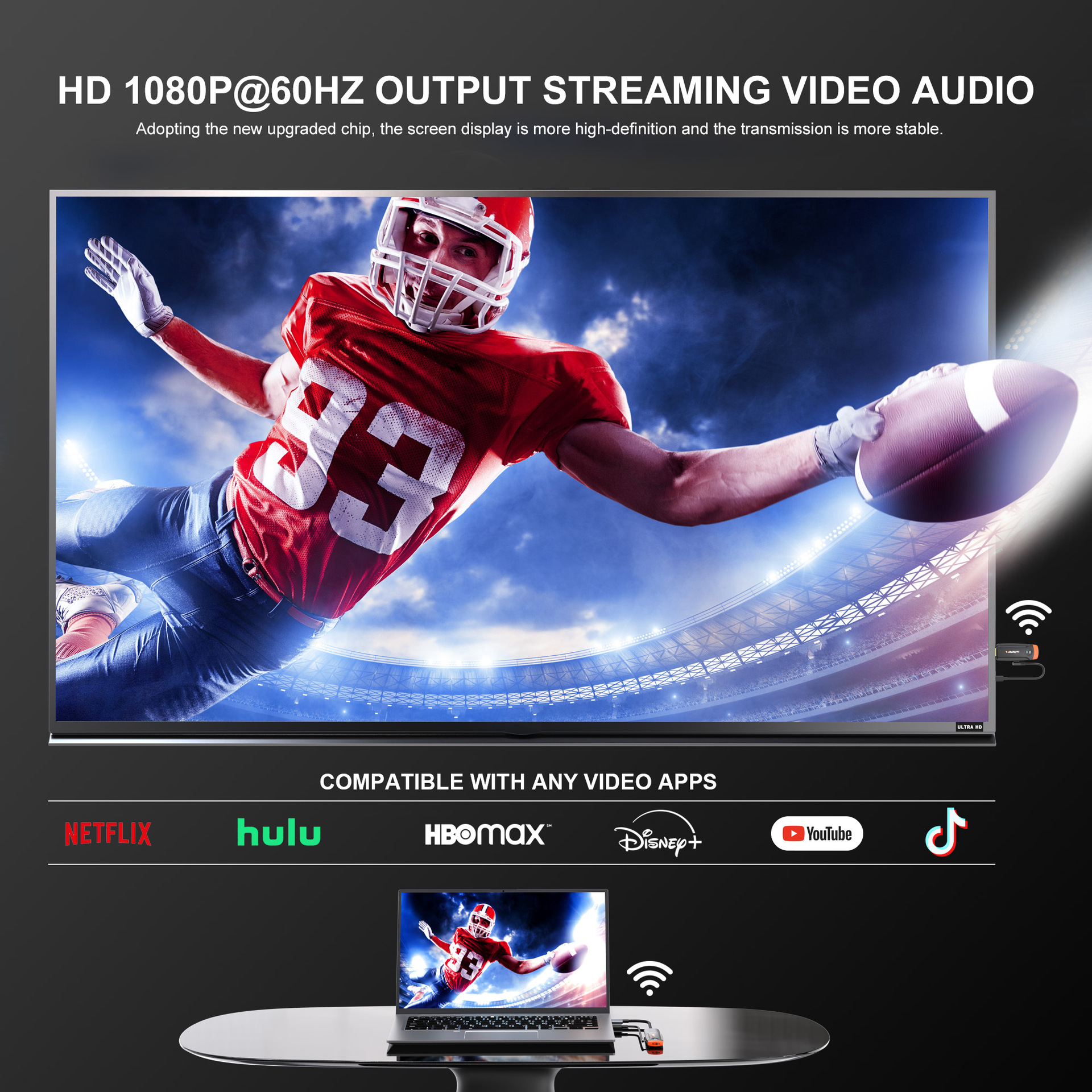 HDMI Wireless Transmitter 60m Bildschirmübertragung mehrfache Verbindung
