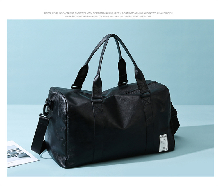 Sports Fitness Bag Leather Dry Wet Separation Large Capacity