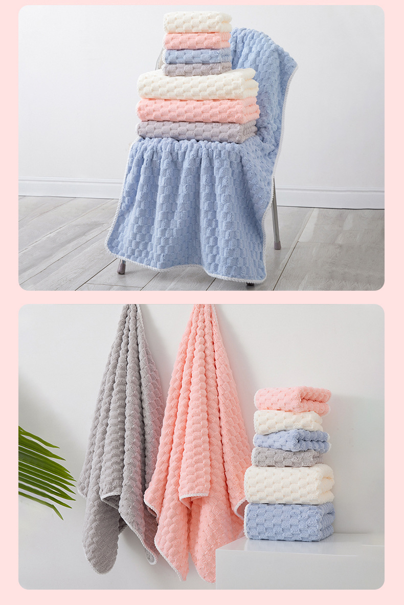 Korallenfleece-Badetuch Drei-teiliges Set