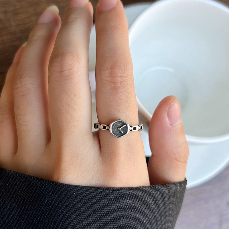 925er Silberring Damen, verstellbar offen