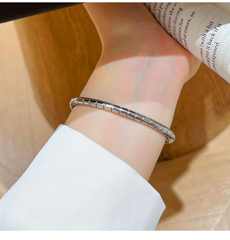 Titanium steel bracelet, silver, non-fading