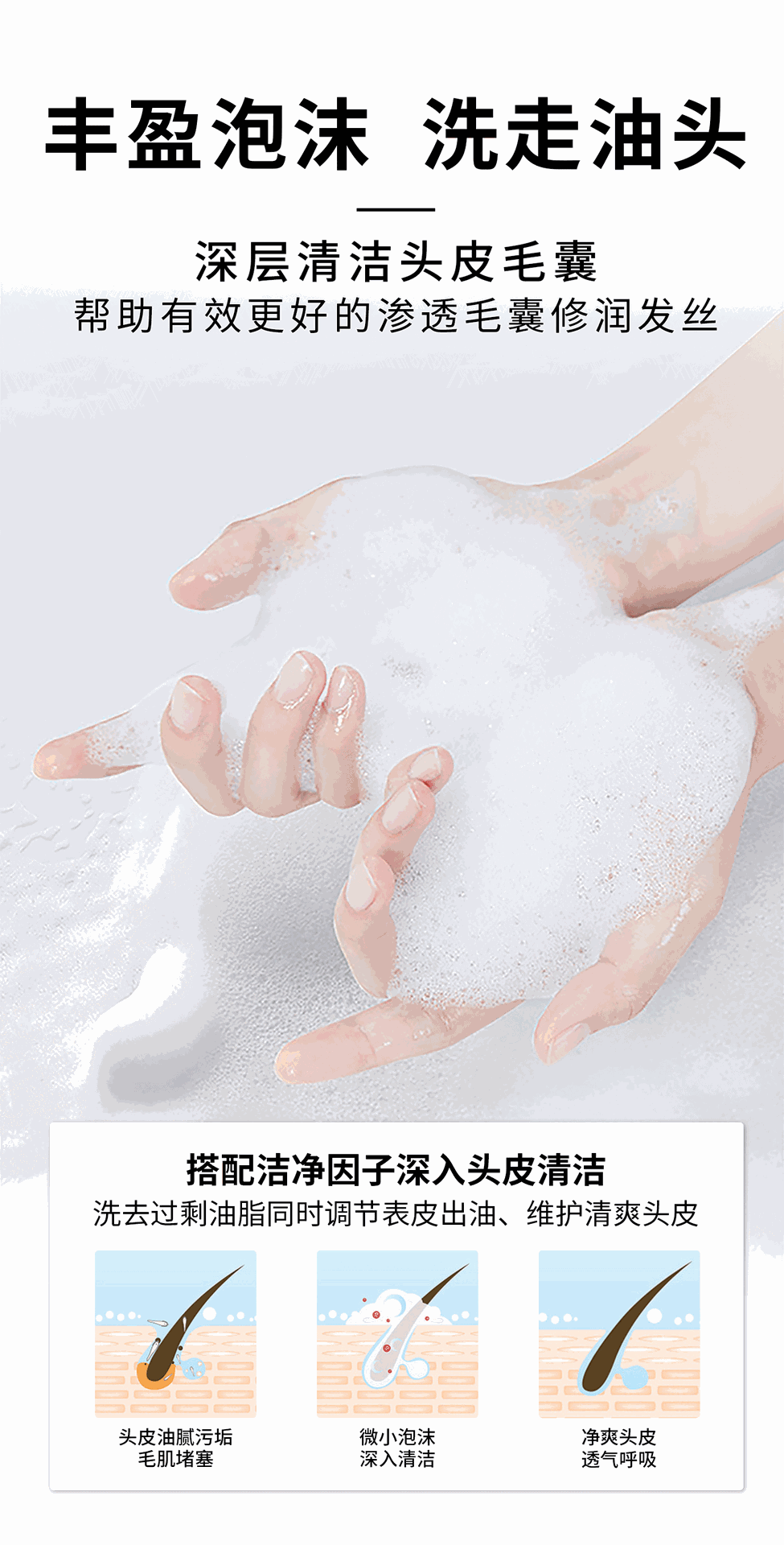 去屑止痒控油洗发水蓬松柔顺滋养洗发露顺滑护发素持久留香沐浴露