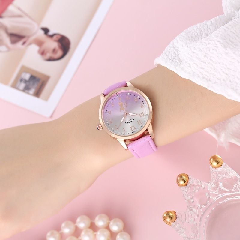 Koreanische Damen-Quarzuhr, wasserdicht, schlichtes Design