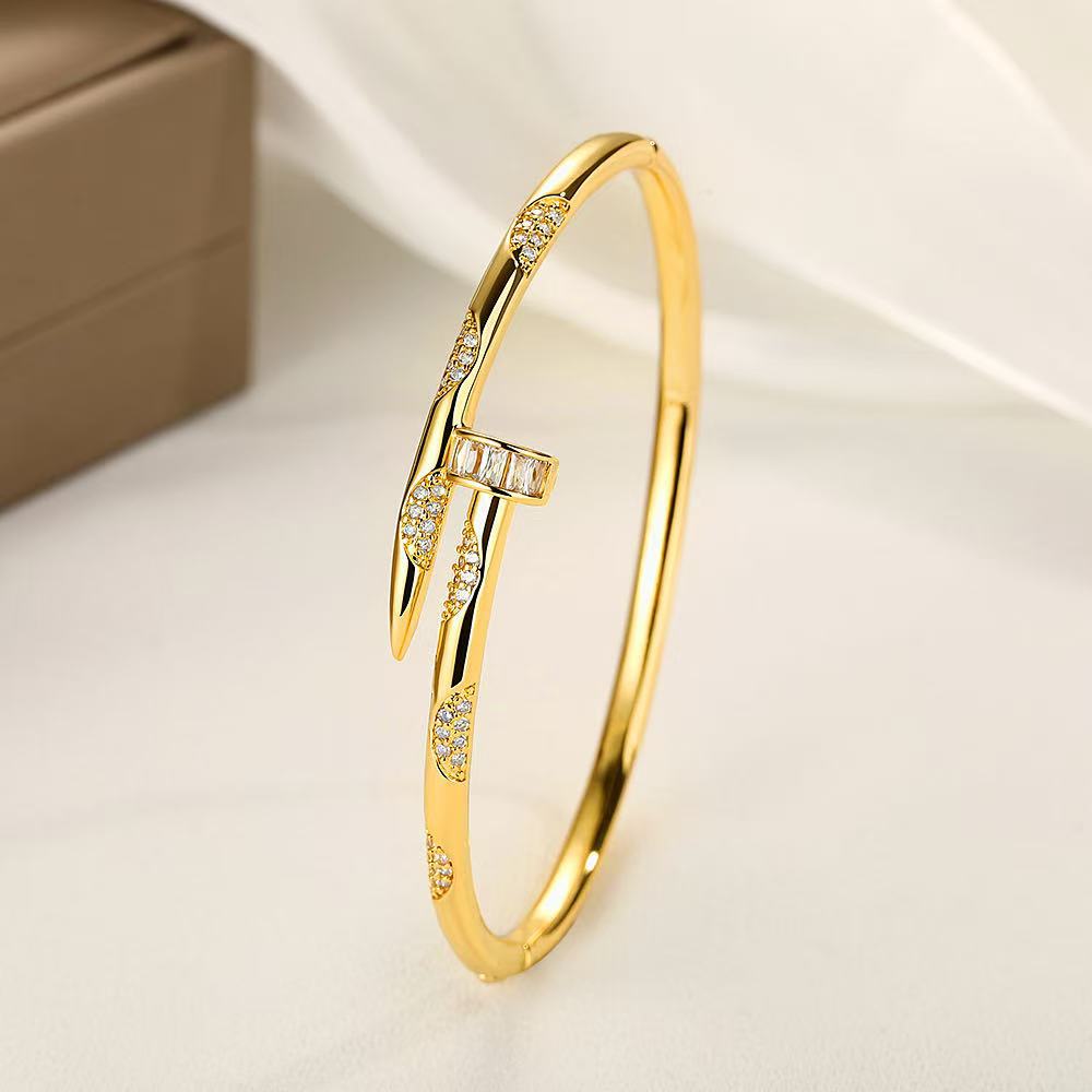 Wide round three-row crystal bracelet, metal snap clasp