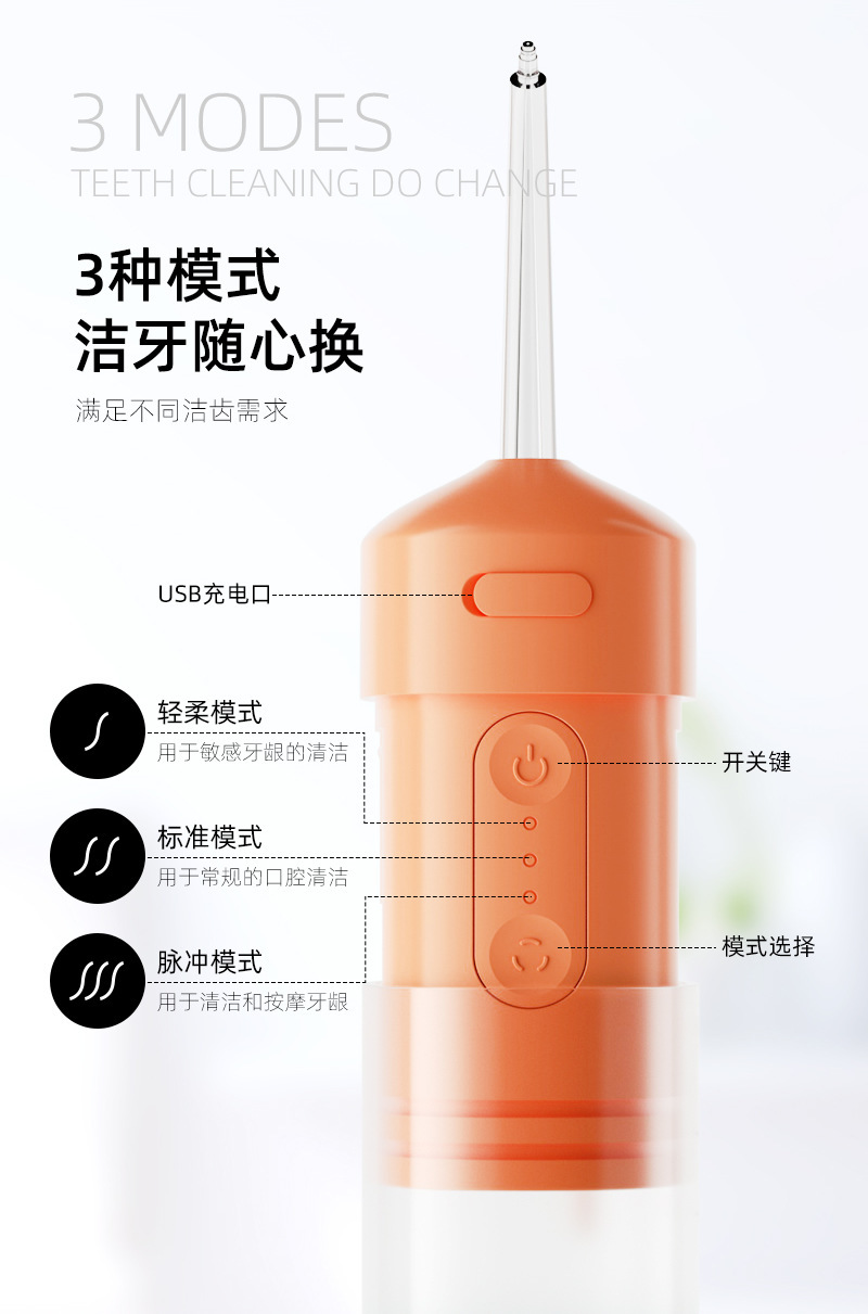 Portable electric pulse water flosser