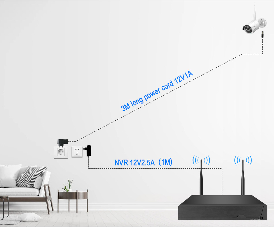 WiFi kablosuz kamera seti, dış mekan, su geçirmez