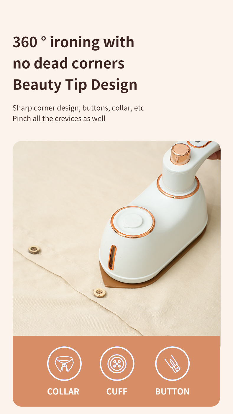 Portable steam iron, handheld, household, compact