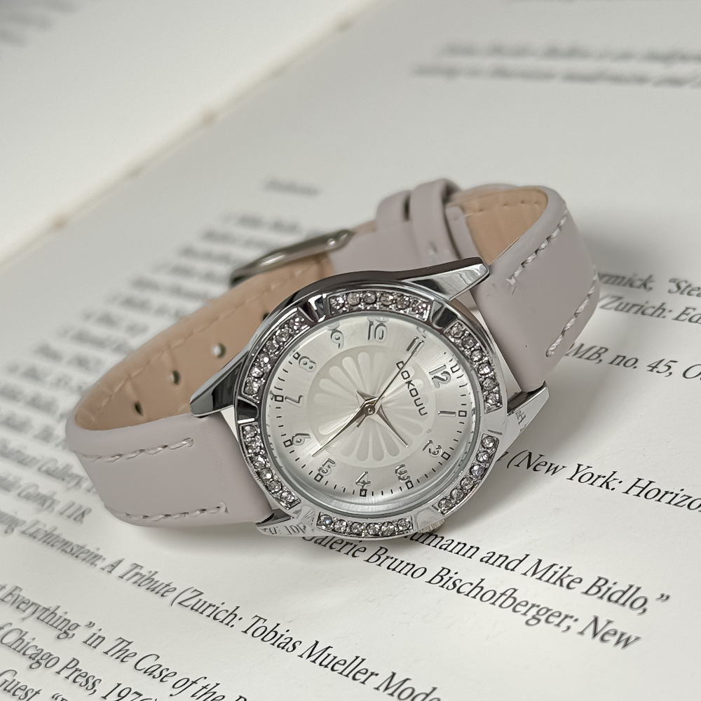 Strass taşlı retro kadın saati, küçük kadran, lüks vintage stil