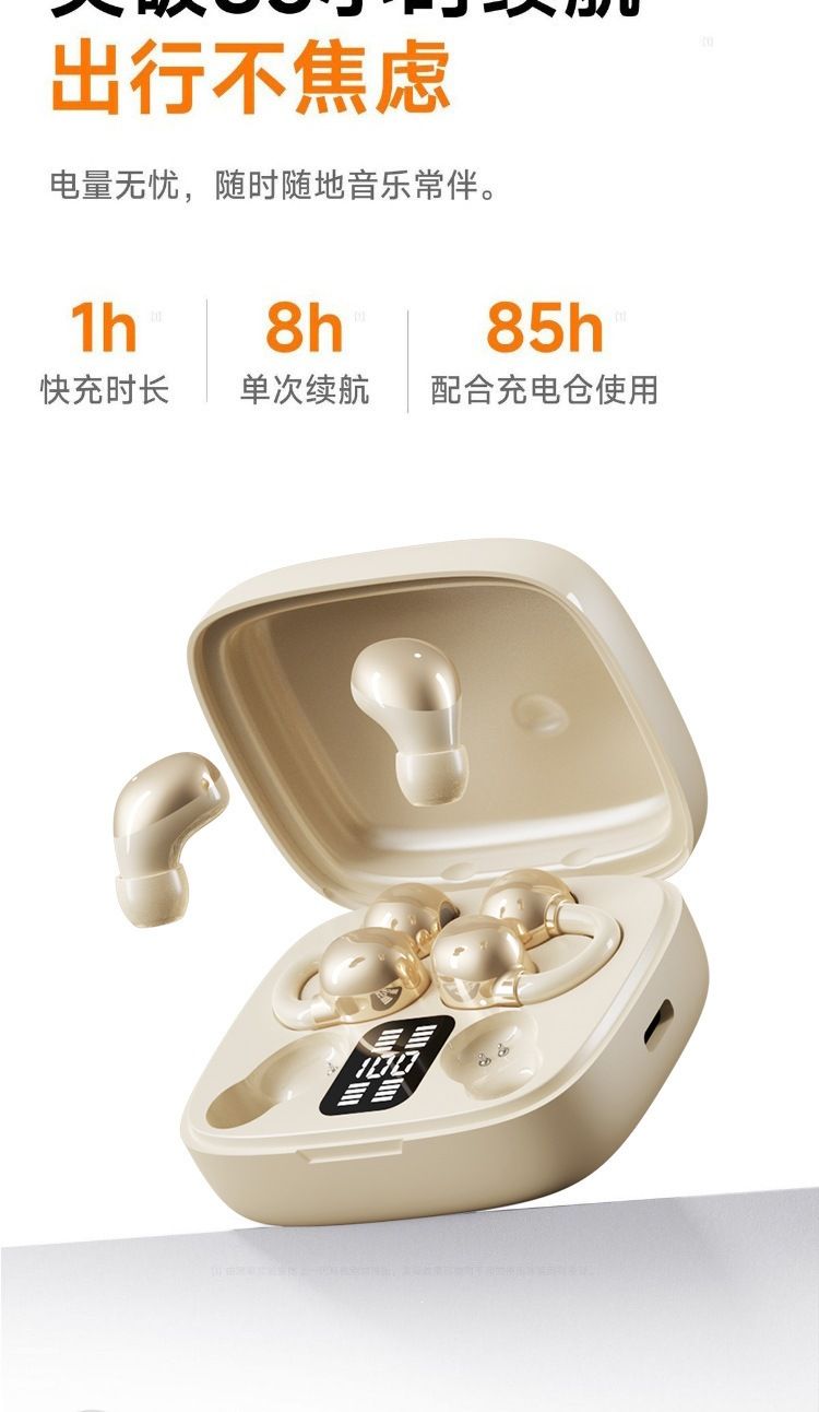 B70 2-in-1 Bluetooth earbuds OWS clip design with smart display