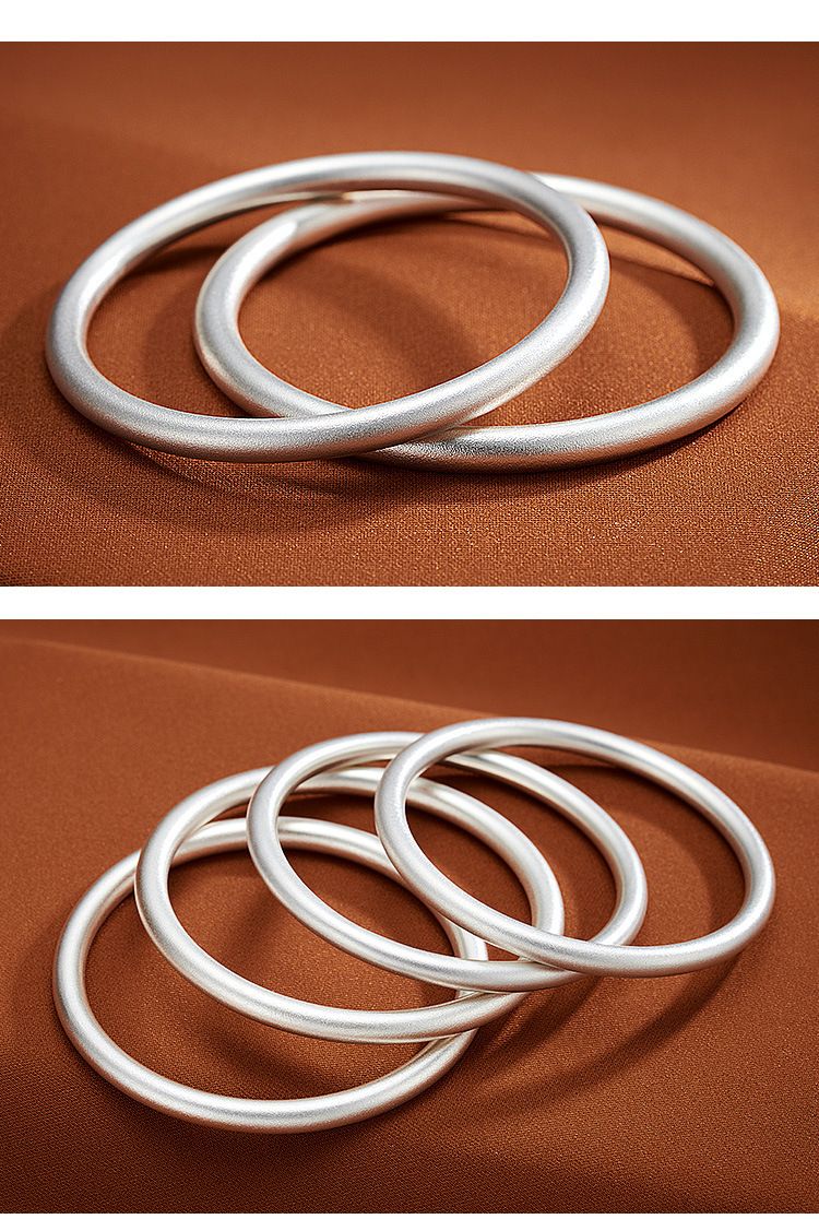 Mattiertes versilbertes Armband, sandgestrahlt, für Damen