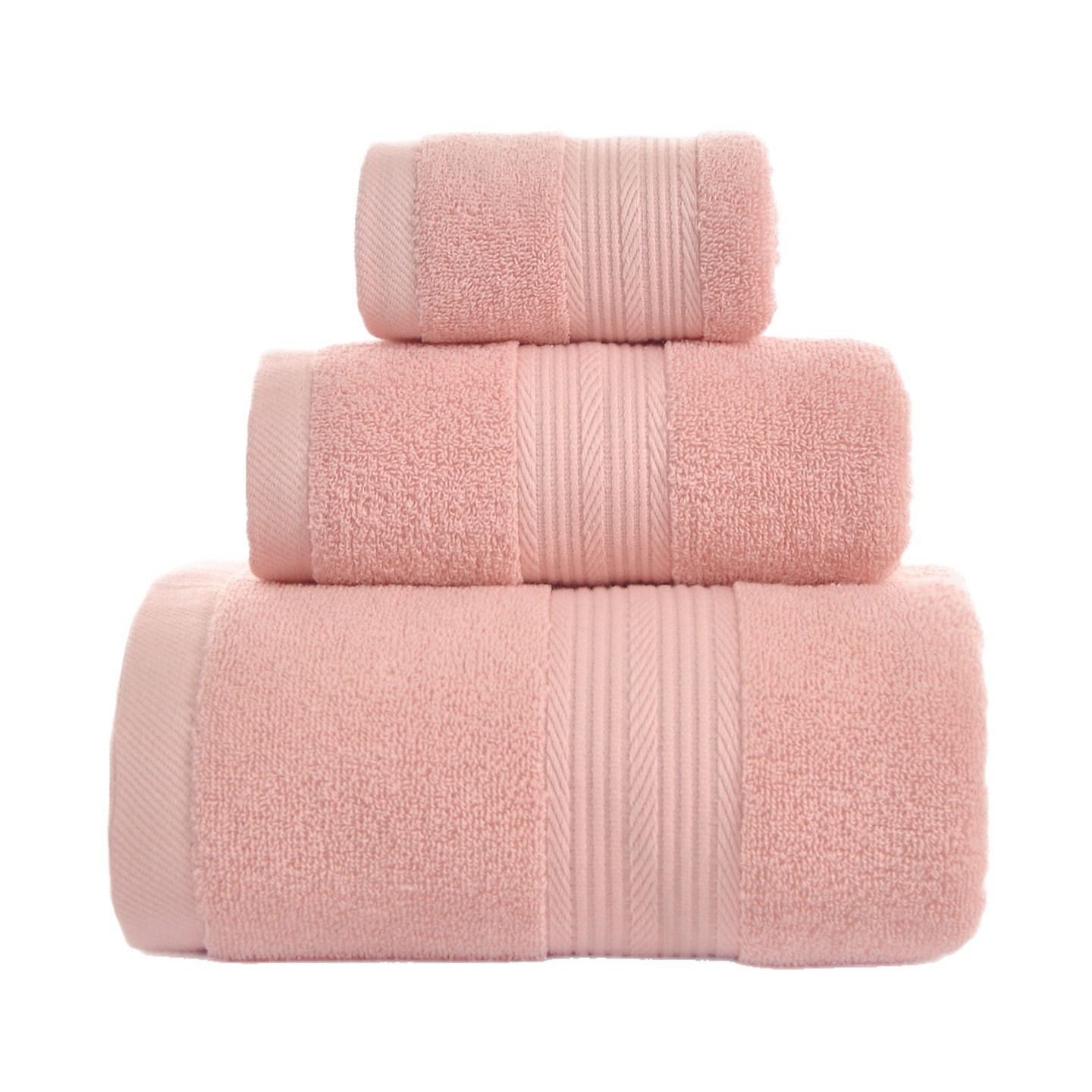 Bathroom towel set, three pieces, 100% cotton, thick and absorbent