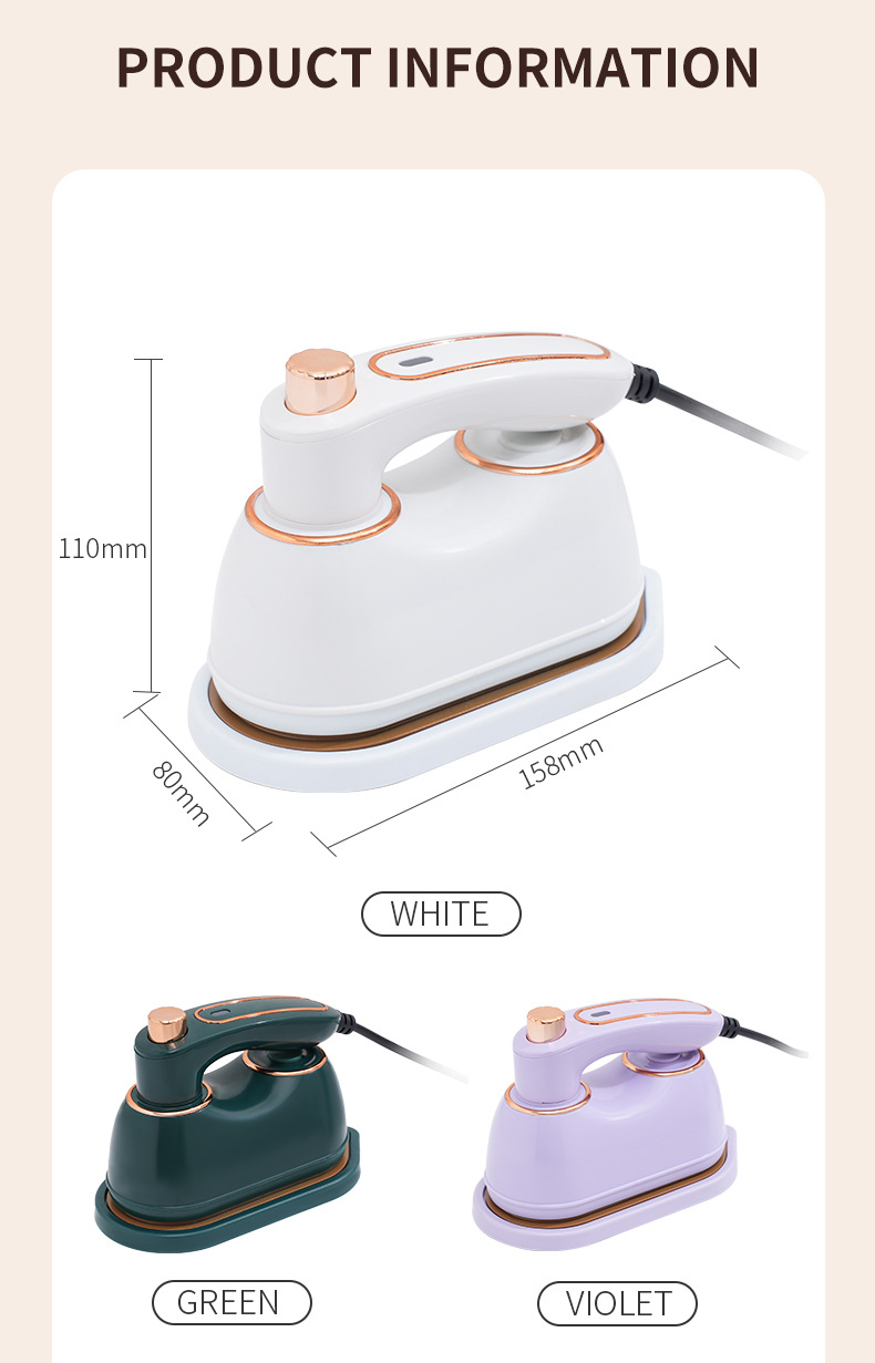Portable steam iron, handheld, household, compact
