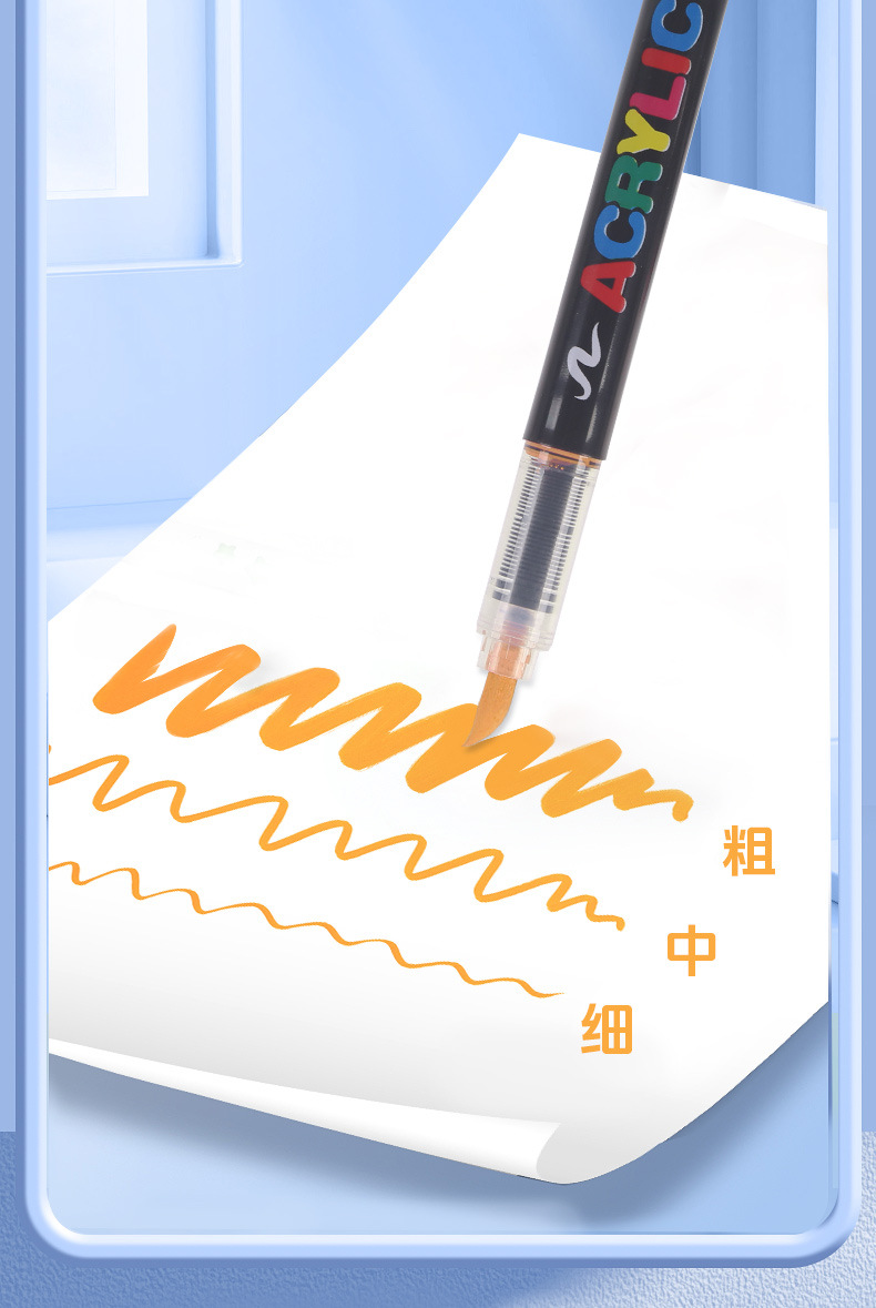 Cross-border bestselling mini liquid acrylic marker pens with soft tips, blendable, student art painting DIY set