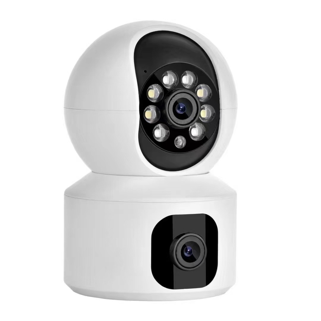 WiFi surveillance camera, 3MP dual lens, 5G wireless, rotatable mount
