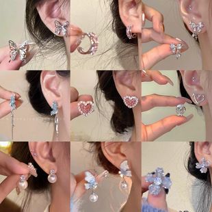 Perlen-Blüten-Vintage-Ohrclips ohne Ohrlochstich