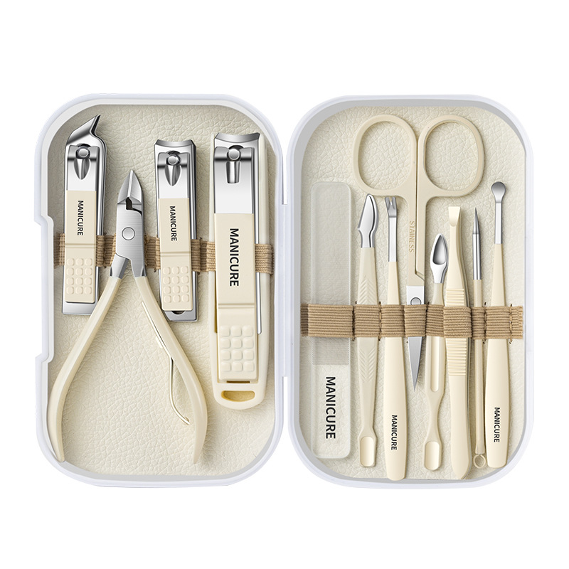 Nail clipper set 12 pieces, anti-splash, with cuticle scissor