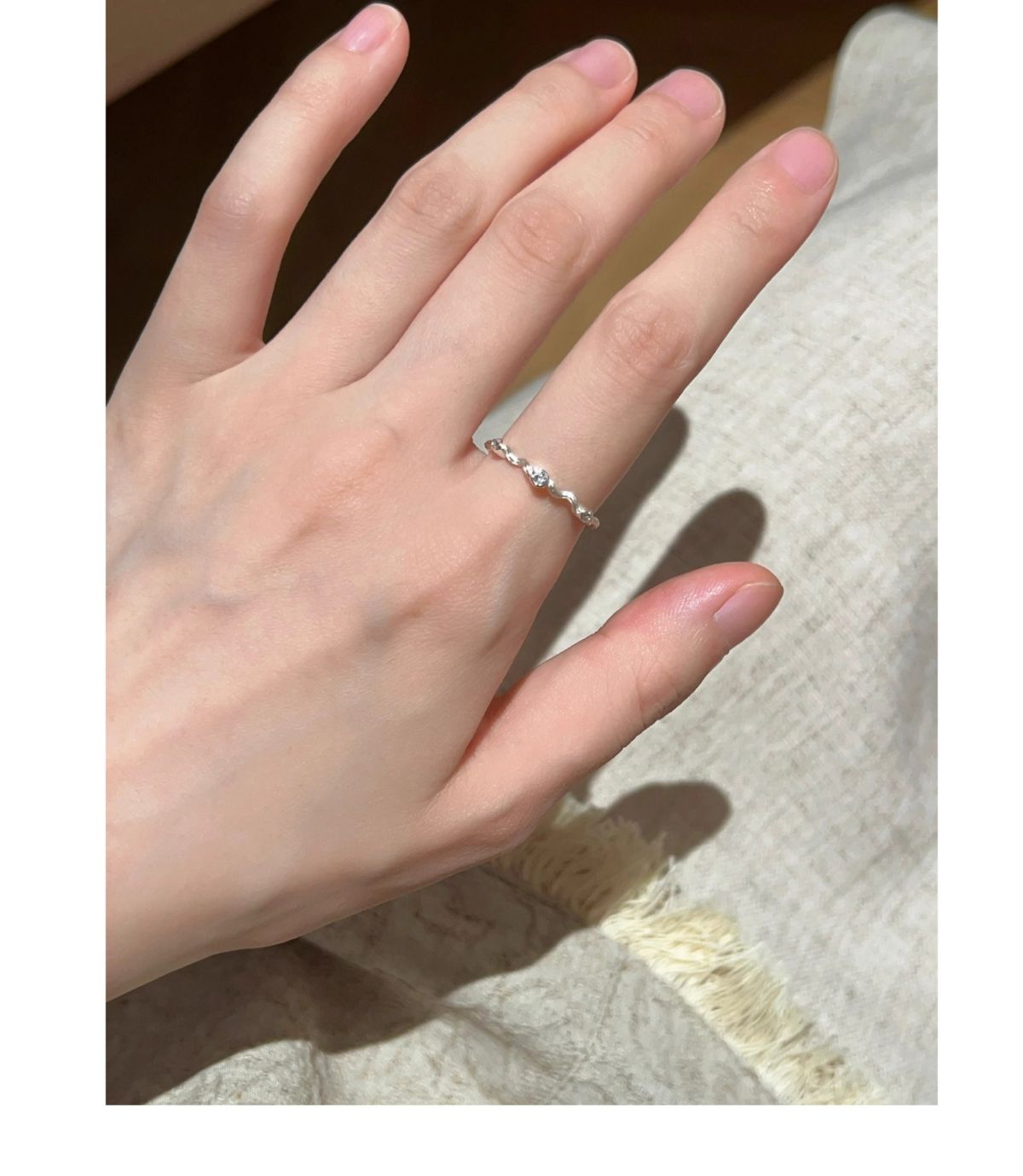 S925 Sterling Silver Lace Pattern Open Ring Women