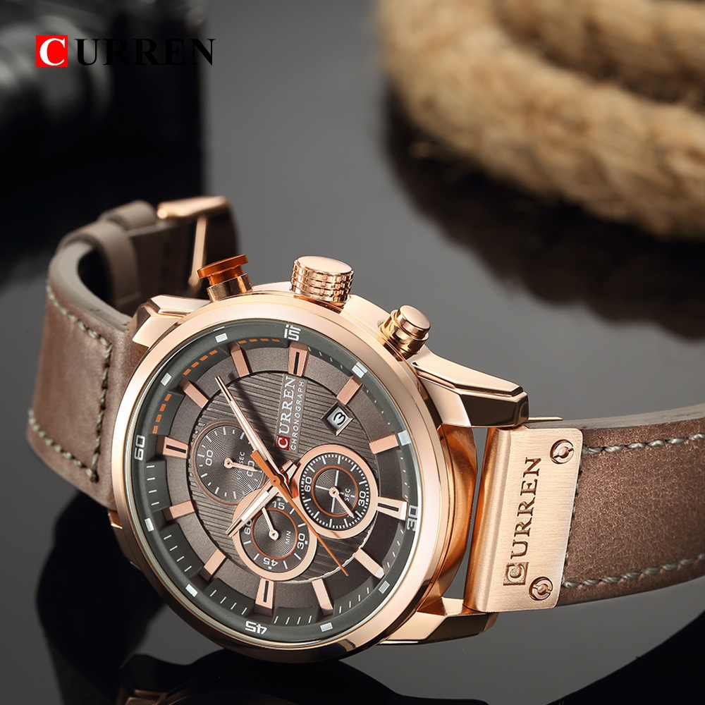 CURREN Herrenuhr, braun, wasserdicht
