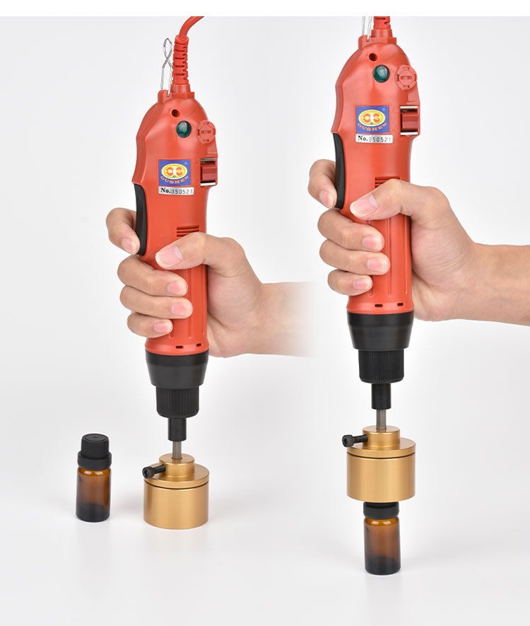 Electric bottle capping machine for glass bottles