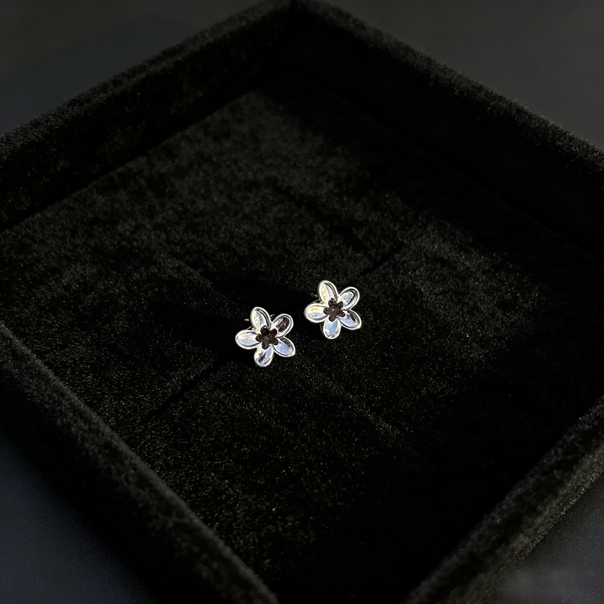 S999 Sterling Silver Zircon Stud Earrings Women