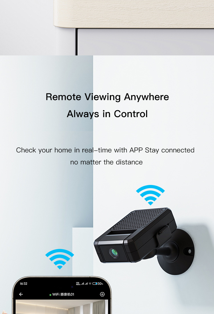 WiFi kamera 1080P, gece görüşü, 1200mAh, çok kullanıcılı paylaşım