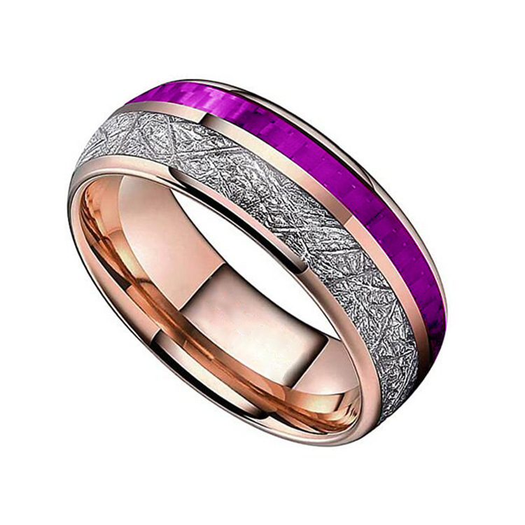 8MM stainless steel two-tone couple ring