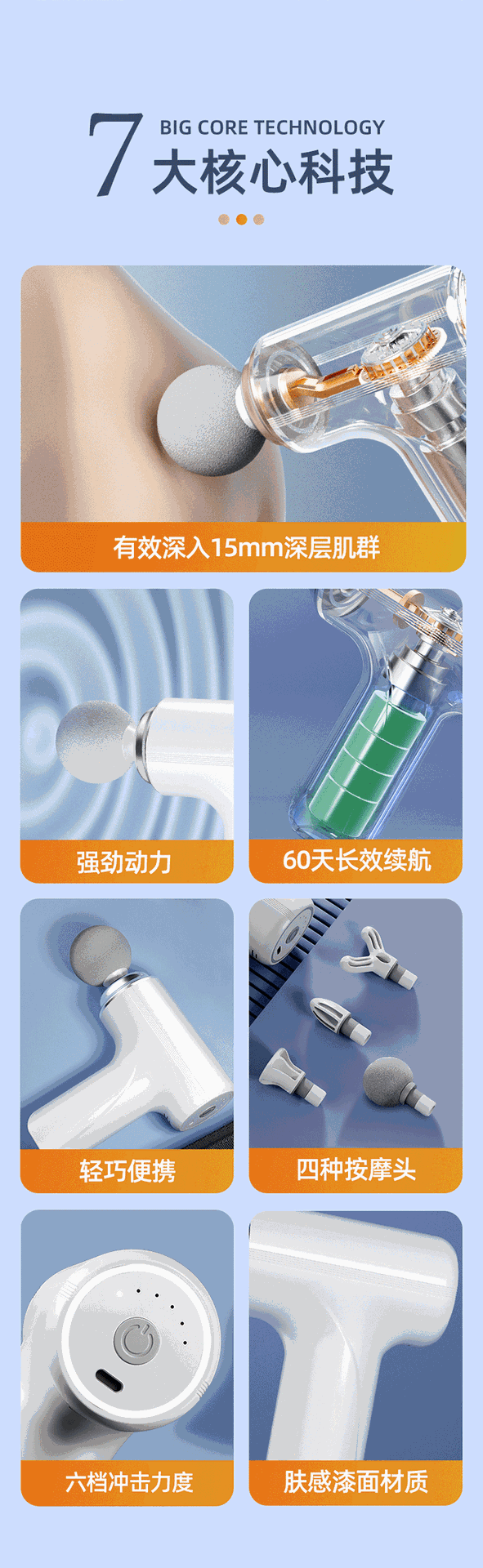 跨境专供迷你筋膜枪便携手持式深层肌肉放松按摩器源头工厂批发