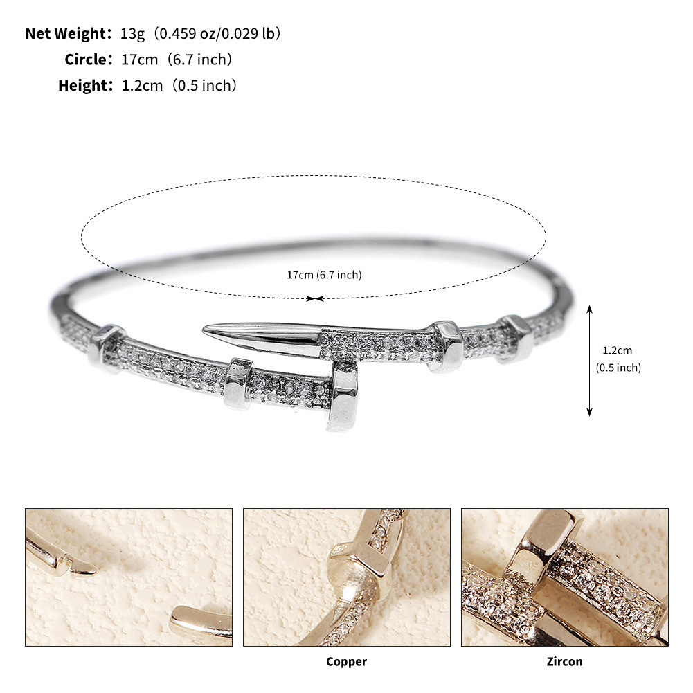 Armband, kupferplattiert, Zirkonia mit Sternenmotiv