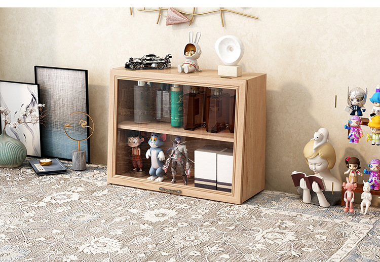 Solid Wood Vintage Storage Box with Drawers Desktop Display