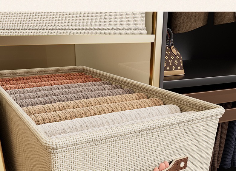 Oxford cloth storage box with drawer for clothing organization